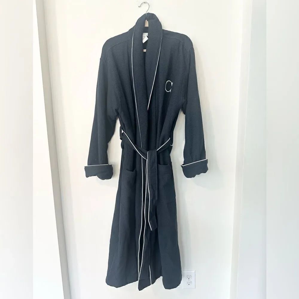 Pottery Barn Waffle Weave “C” Resort Robe L